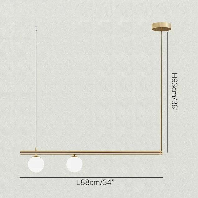 Two light version A drawn at 88 cm long with the 93 cm height marked