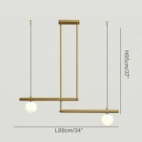 Two light version B drawn at 88 cm long with the 95 cm height marked