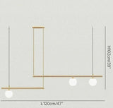 Three light version drawn at 120 cm long with the 102 cm height marked