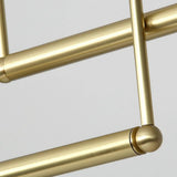 Close view of the brass joint that lets an arm swing to one side