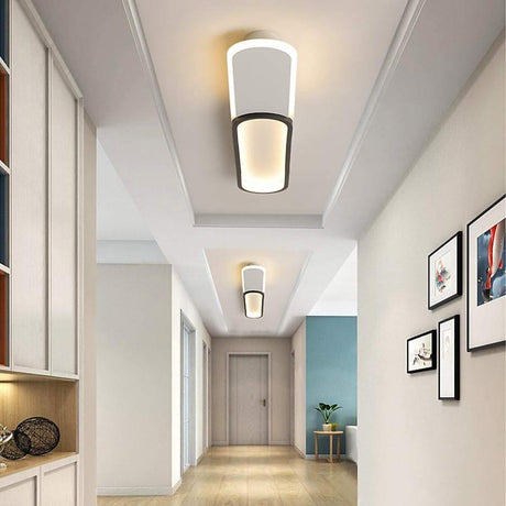 Metal LED ceiling light with sleek rectangular silhouette