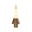 Stacked tree lamp in natural wood seen from the front, plain ground
