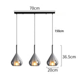 The three head version drawn with the 70 cm bar and the 150 cm drop marked