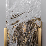 Close view of the rippled texture in the crystal glass