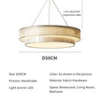 Dimension card for the 50 cm tiered drum pendant light on a 1.5 m adjustable cable