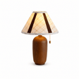 Traditional table lamp with a plaid fabric shade, plain ground