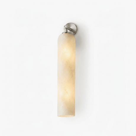 Side view of the nickel cap and the top of the carved stone column