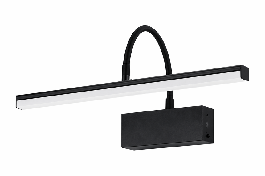 The bar seen at an angle from below, a small switch set into the side of the box