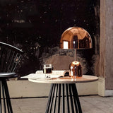 Copper table lamp side angle detail view