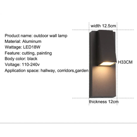 Warm glow wall sconce for patio