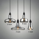 smoky gray glass pendant light for cafe and bar interiors