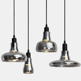 smoky gray glass pendant light for dining room decor