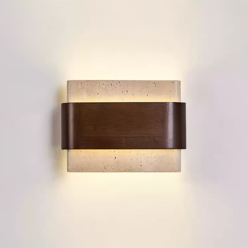 The lit block seen straight on, the stone glowing at its top edge