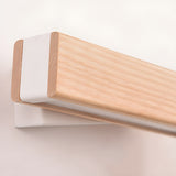The bar in profile on its white bracket showing the rotating joint behind