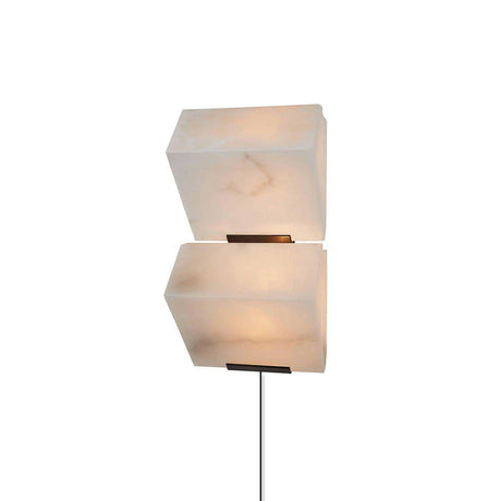 The two block lamp unlit, the white stone and dark bracket visible