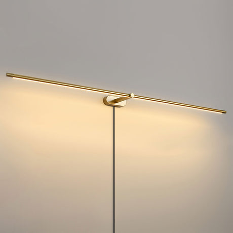 The gold rod lit along its length, the wash spreading wide behind it
