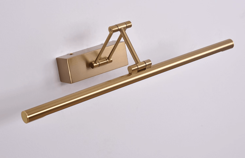 The long reach bracket seen at an angle, a jointed arm carrying the tube forward