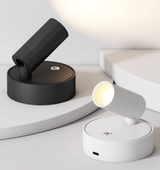 The black and white versions together, one standing and one lying on its base