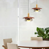 Two walnut grain discs lit beside a window with a large green plant