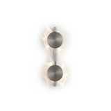 The two disc light with nickel discs on a white background
