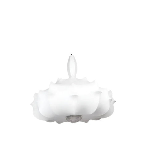 Layered silk shade on a plain background showing the full ruffled volume
