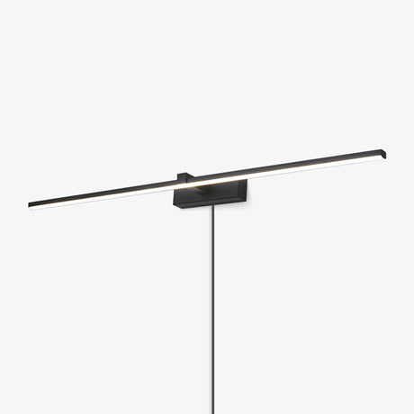Flat dark bar on an offset block with the cord dropping straight down the wall