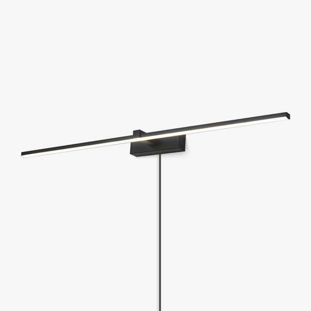 Flat dark bar on an offset block with the cord dropping straight down the wall