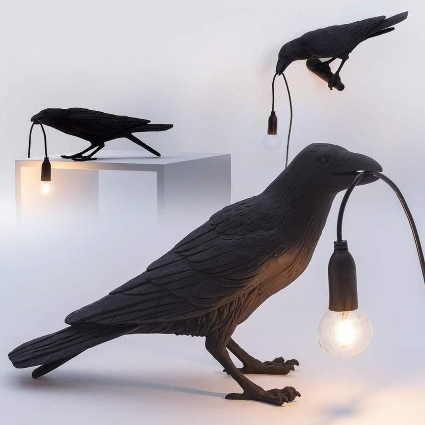 Rookhaven Raven Bird Table Lamp for Living Room