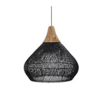 Detail of the wicker weave and the wooden canopy
