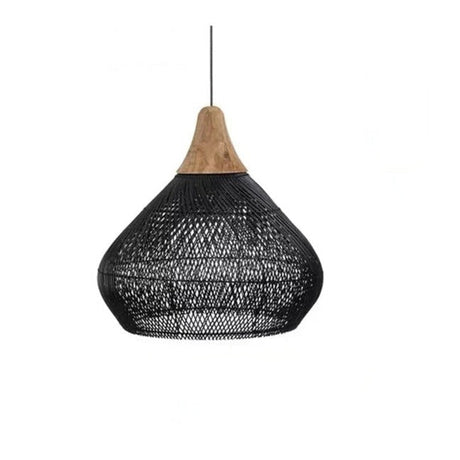 Detail of the wicker weave and the wooden canopy