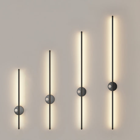 The four lengths lit in a row, each rod taller than the one beside it
