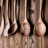 Hearthwood 7-Piece Teak Utensil Set With Natural Finish - OpalDwell