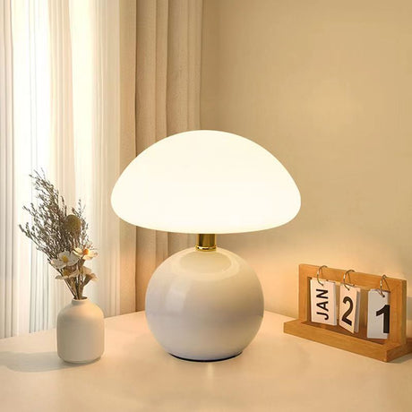 Lumora Cream Mushroom Lamp for Living Room
