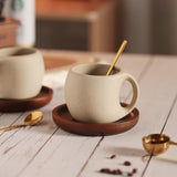 Hana Zen Ceramic Coffee Cup Set Japanese minimalist design - OpalDwell